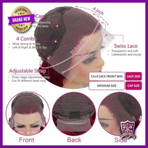 13x4 HD Lace Front Wig Human Hair Body Wave 180% Density Glueless 24 Inch